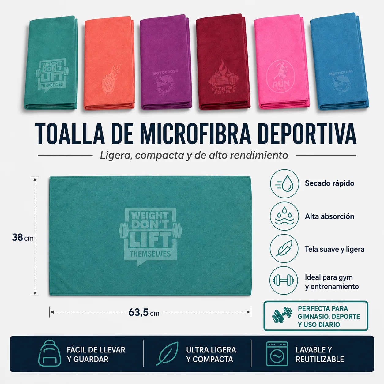 TOALLAS MICROFIBRA DEPORTIVAS